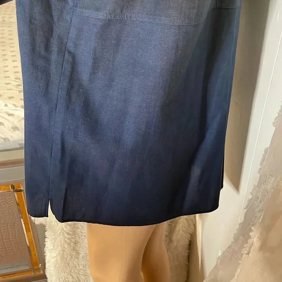 Lafayette 148 New York Blue Button-Up Shirt - Picture 9 of 15